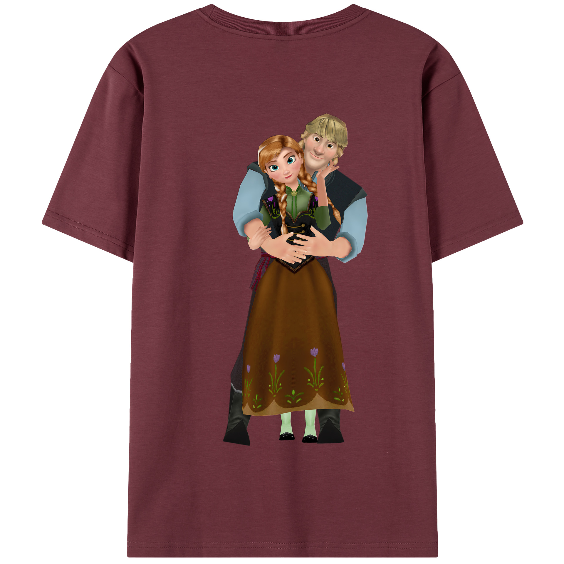 （画像用） アナと雪の女王 アンナ エルサ Frozen Anna Elsa 綿100％半袖Tシャツ（背面プリント）